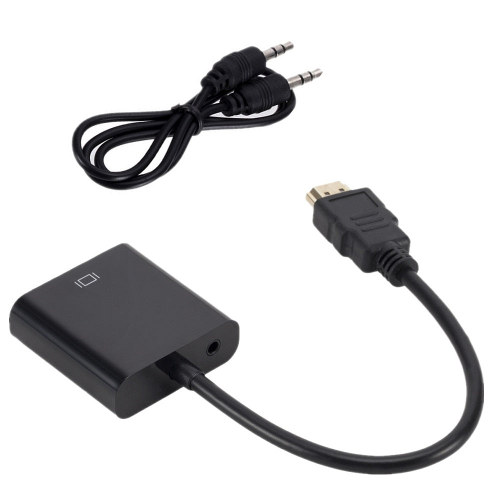 Conversor de cabo HDMI para VGA HD 1080P com fonte de alimentação de áudio HDMI macho para adaptador de conversor fêmea VGA para tablet laptop PC TV